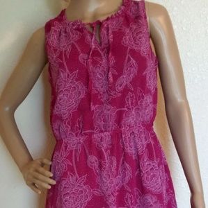 Merona Pink White Floral mini dress